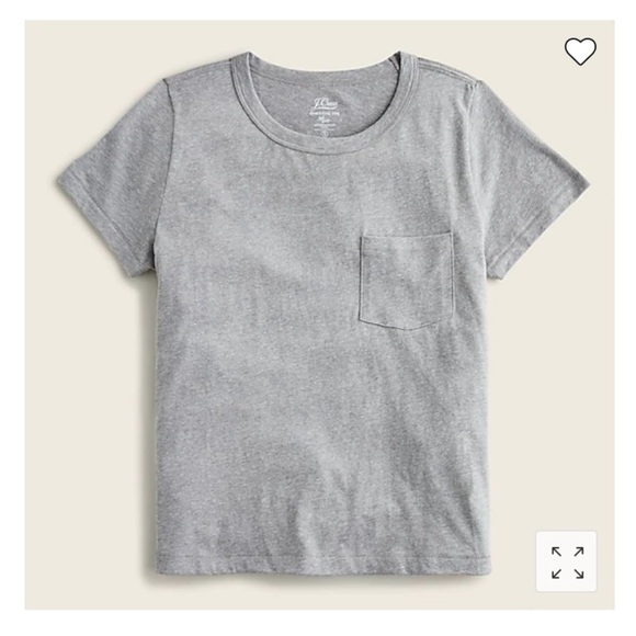 J. Crew Tops - NWT J.CREW Essential Pocket Tee Gray Crew Neck Short Sleeve XS Women